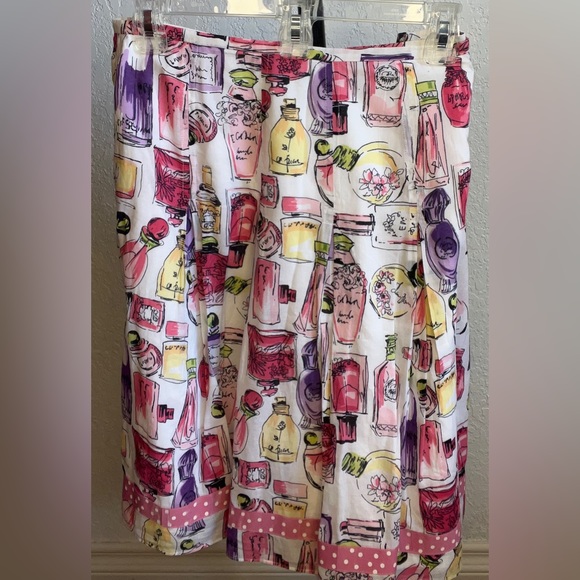 Ann Taylor Loft Skirt Perfume Print Pleated A-Line Side Zipper Lined (10) - Picture 4 of 10